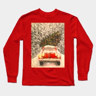 Chritmas tree in a red truck Long Sleeve T-Shirt